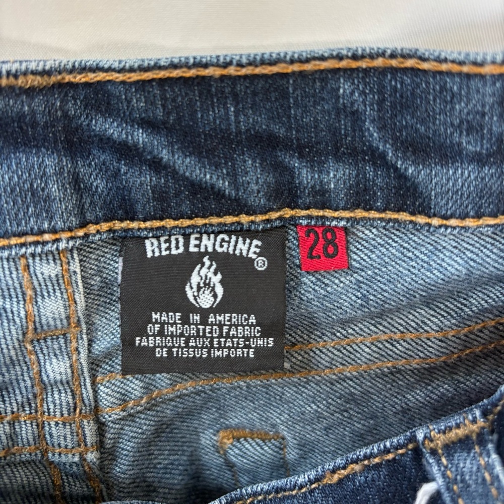 Red Engine Dark Blue Flare Jeans - Picture 4 of 9